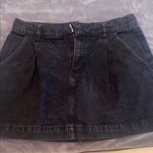 Classic Black Denim Skirt